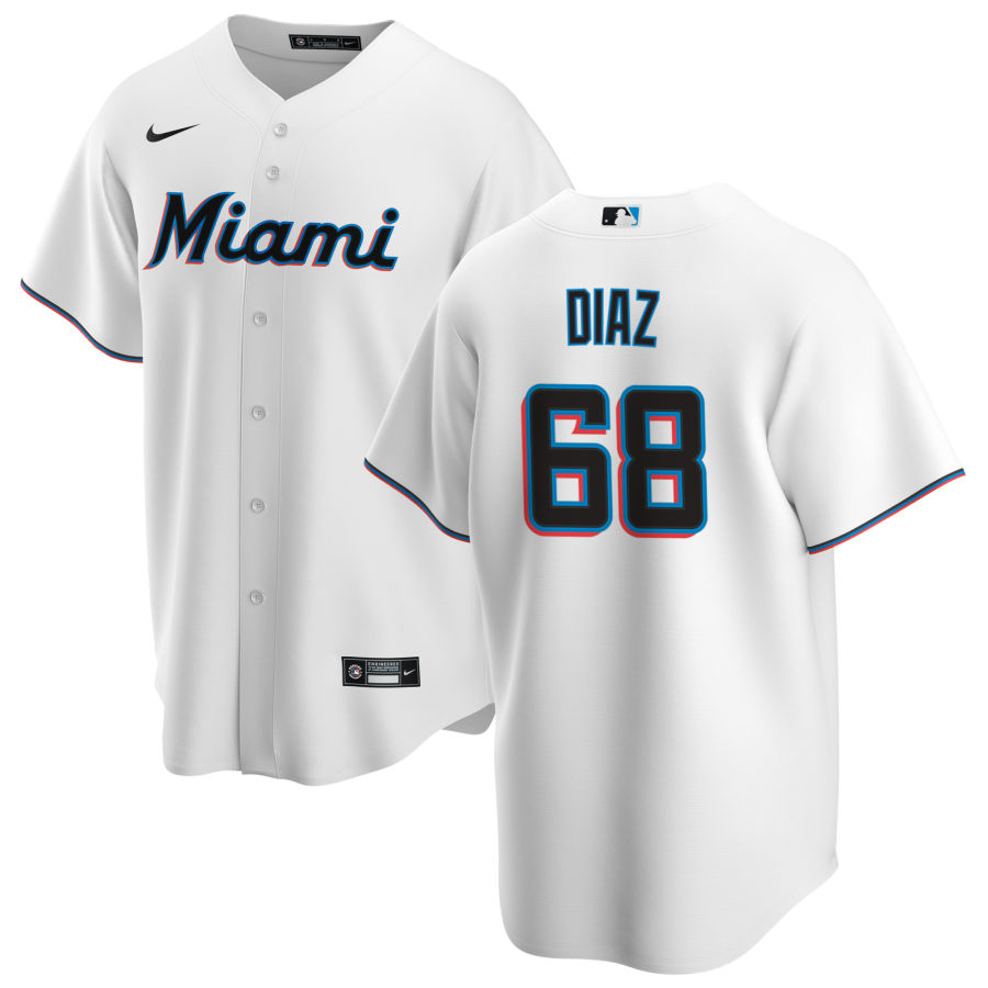 Nike Men #68 Lewin Diaz Miami Marlins Baseball Jerseys Sale-White